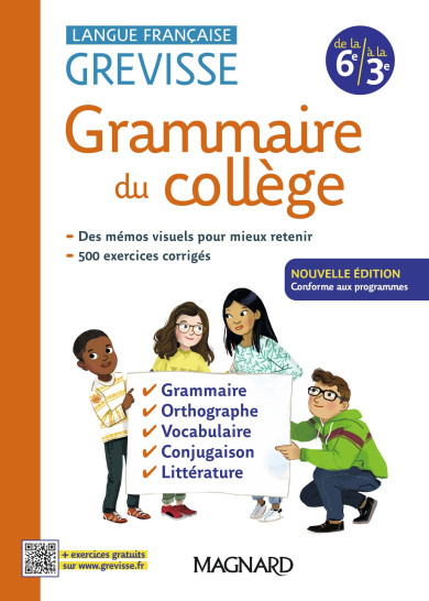 Couverture Grevisse Grammaire du Collège 2024