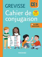 Couverture : Cahier de conjugaison Grevisse CE1 (2025)